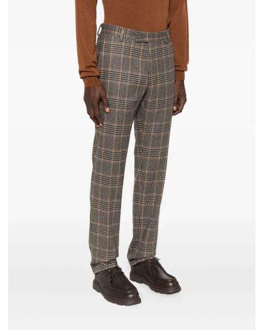 Karl Lagerfeld Gray Checked Wool Trousers for men