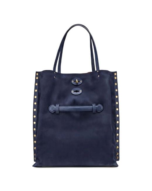 Zanellato Blue A' Spasso Stud-Embellished Tote Bag