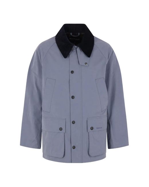 Barbour Blue Bedale Corduroy-Collar Logo-Embroidered Jacket for men