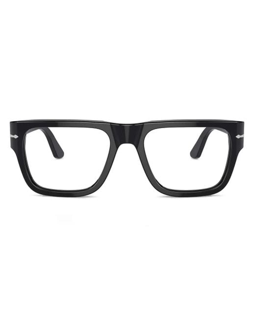 Persol Black Brille Mit Eckigem Gestell