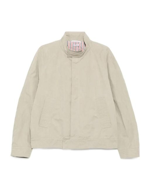 Thom Browne Jacke Mit Logo-Patch in Natural für Herren