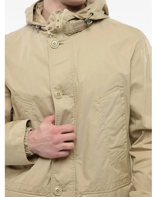 Woolrich Natural Summer Hooded Parka for men