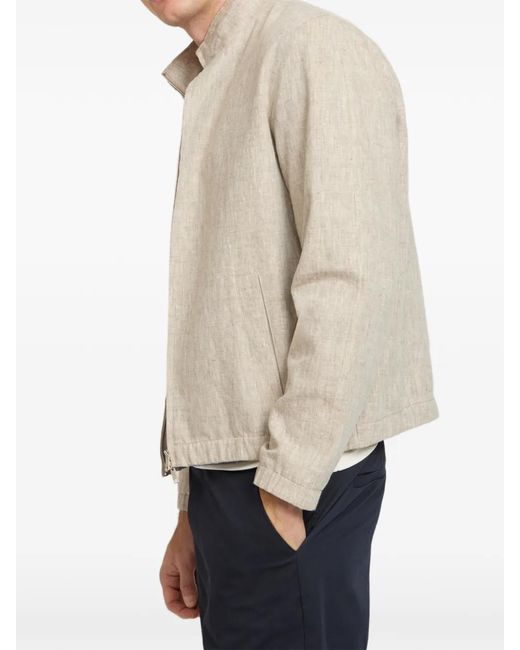 Yves Salomon White Zip-Up Linen Jacket for men