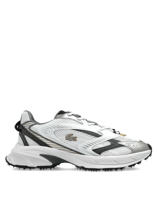 Lacoste White L003 Neo Shot Lace-Up Mesh Sneakers for men