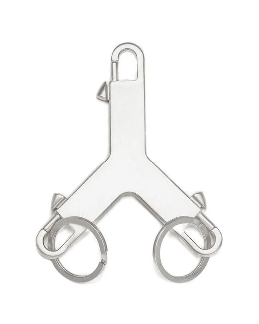 Rick Owens White Porte-Clés Cerberus for men