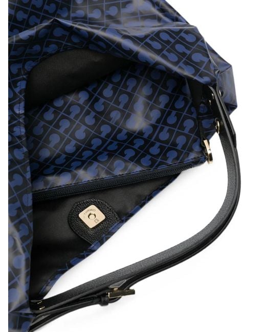 Gherardini Blue Monogram-Print Tote Bag