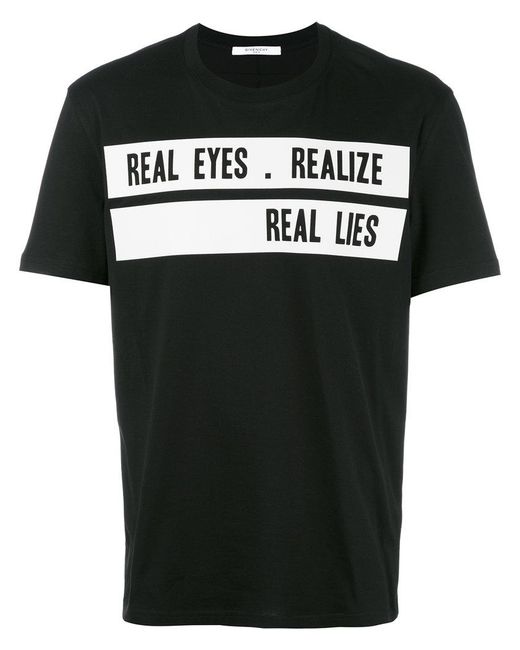 Givenchy Blue 'real Eyes Realise Real Lies' T-shirt for men