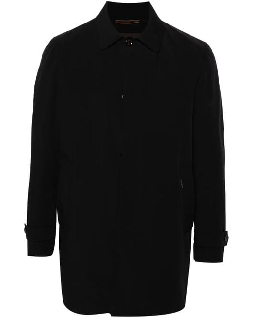 Moorer Black Vittor-Kn Single-Breasted Coat for men