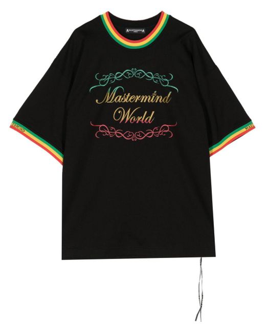 MASTERMIND WORLD Black Rasta Logo-print Cotton T-shirt for men