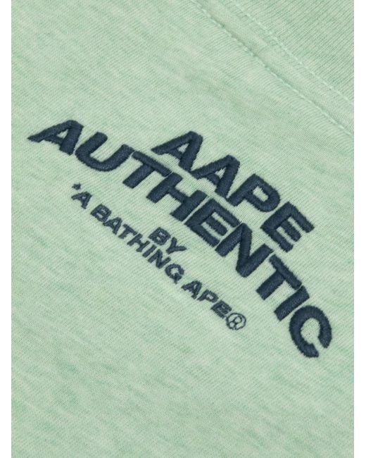 Aape By A Bathing Ape Green Embroidered-Detail T-Shirt for men