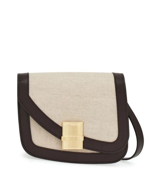 Ferragamo Natural Neutral Fiamma Small Cross Body Bag - Women's - Fabric/calfskin/lamb Skin