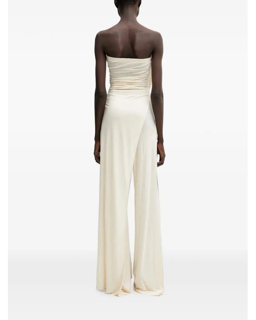 Rick Owens White Ruched Strapless Top