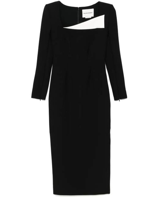 Roland Mouret ロングスリーブ クレープドレス Black