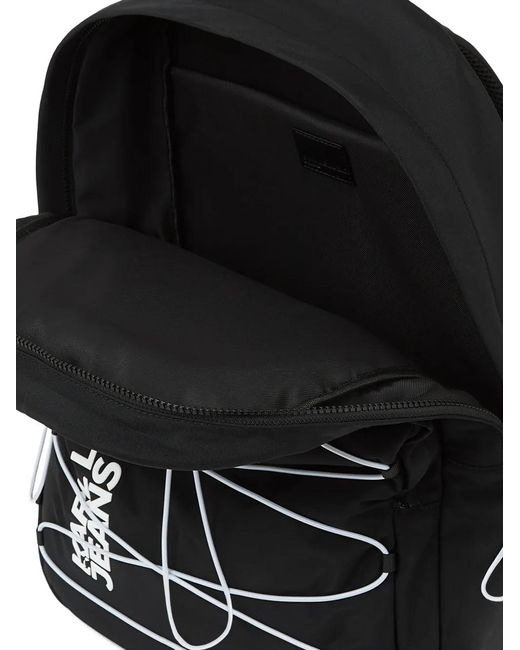 Karl Lagerfeld Black String Utility Backpack for men