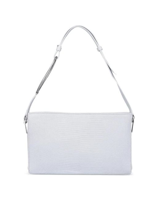 Dondup White Lizard-Effect Tote Bag