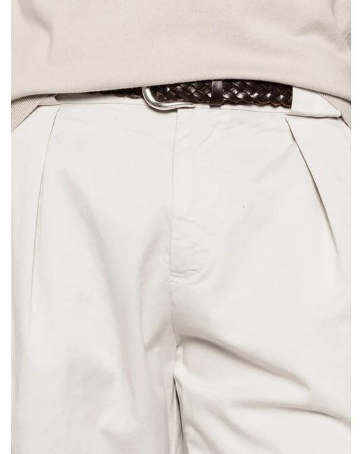 VELA SHOP White Pleated-Detail Tapered Trousers for men
