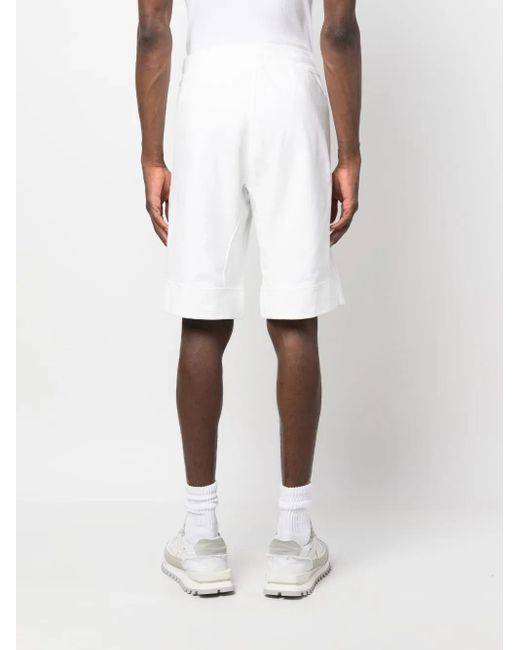 C P Company White Side Patch-Pocket Drawstring Shorts for men