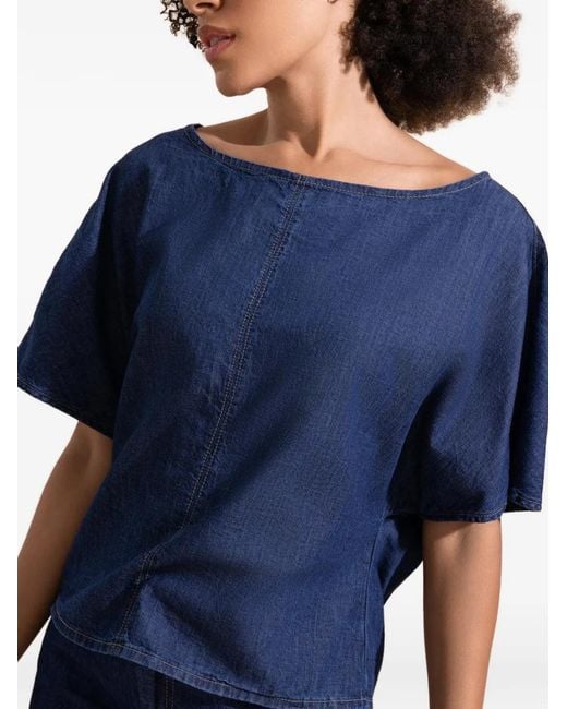 Twp Blue Short-Sleeve Denim T-Shirt