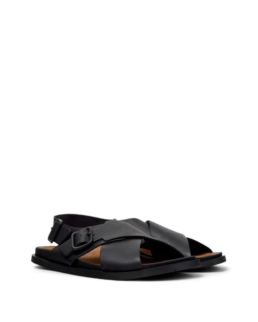 Camper Black Lluc Buckle-Strap Sandals for men