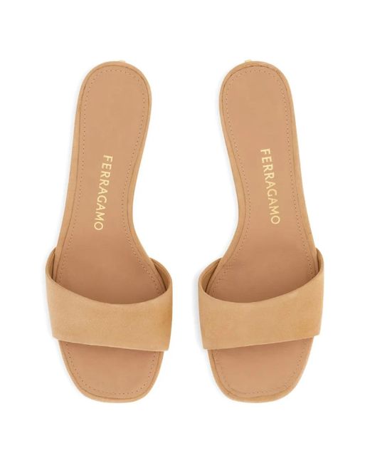 Ferragamo Natural 40Mm Toe Strap Heeled Sandals