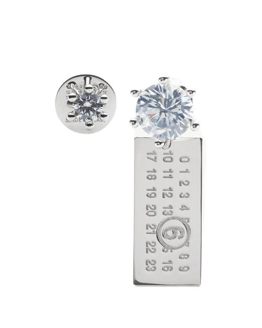 MM6 by Maison Margiela White Numeric-Charm Earrings