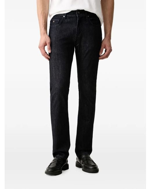 Karl Lagerfeld Black Logo-Patch Slim-Fit Jeans for men