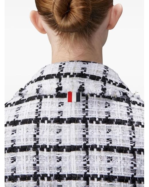 Thom Browne White Checked Coat