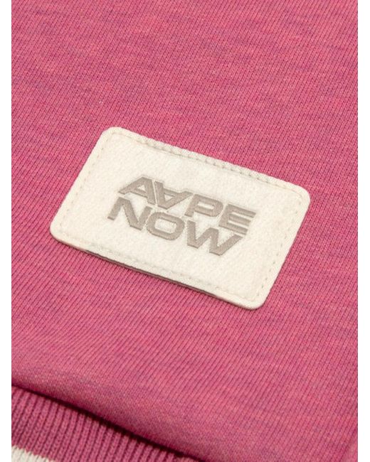 Bomber Con Applicazione Logo di Aape By A Bathing Ape in Pink da Uomo