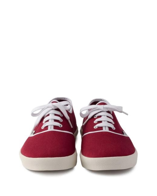 Prada Red Drill Lace-Up Sneakers for men