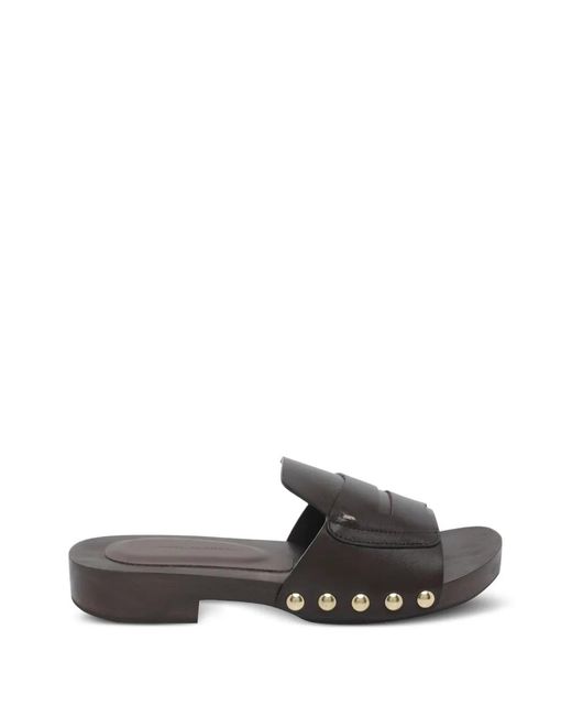Angel Alarcon Gray Studded Round Toe Sandals