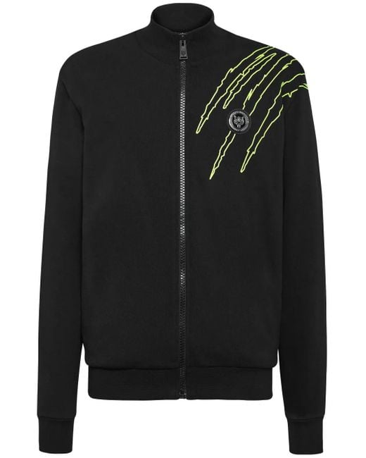 Philipp Plein Black Logo-Appliqué Track Jacket for men