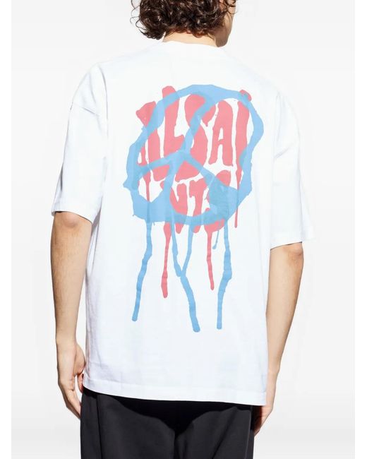 AllSaints White Runner Graphic T-Shirt for men