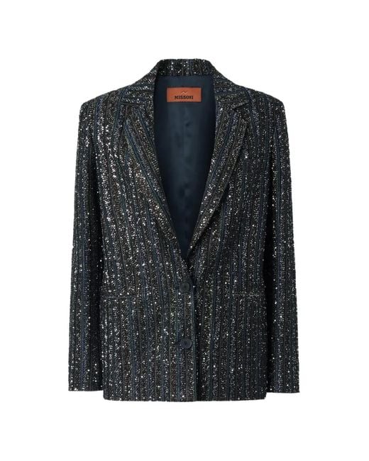 Missoni Black Sequin-Embellished Striped Jacket