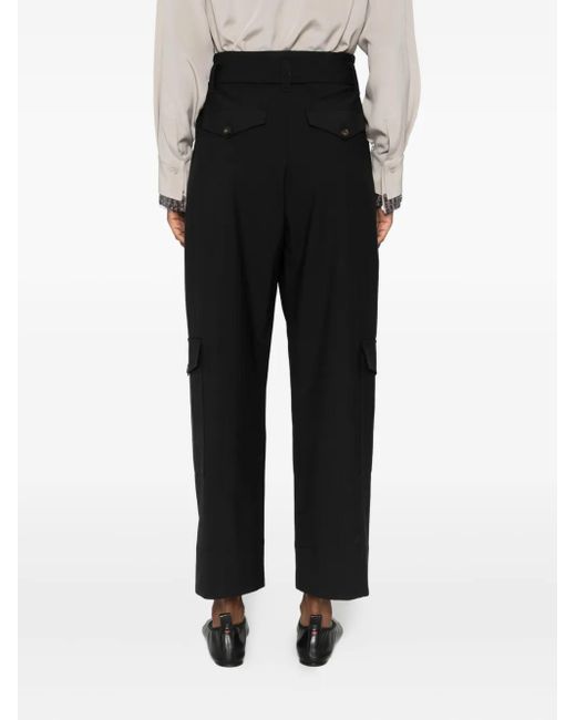 Pantalones Cargo Con Cinturón Brunello Cucinelli de color Black