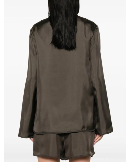 Rohe Brown Pankou-Closure Silk Blouse