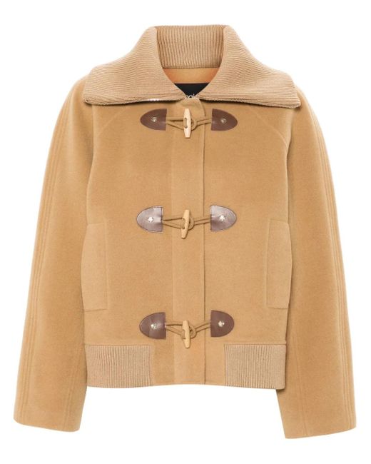 Maje Natural Wool-Blend Zip-Up Collar Jacket