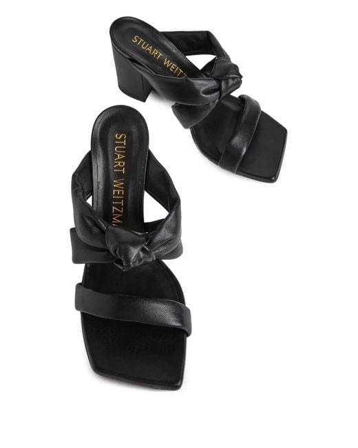 Stuart Weitzman Black 75Mm Playa Mules