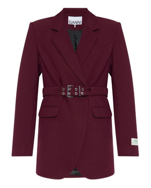 Blazer Cinturón Ganni de color Red