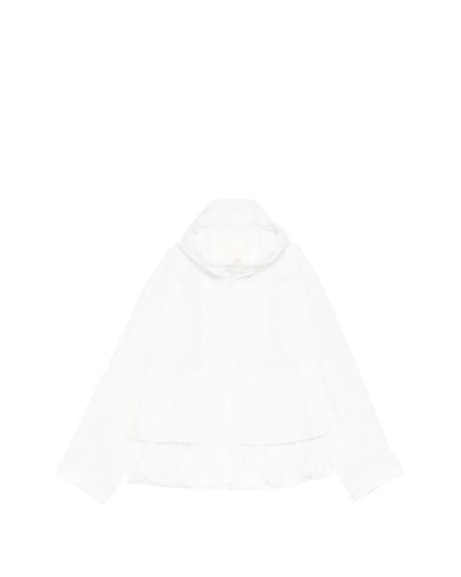 JNBY White Drawstring-Hem Hooded Jacket