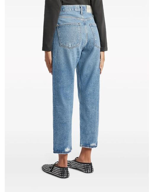 Agolde Blue 90S Crop Straight-Leg Jeans