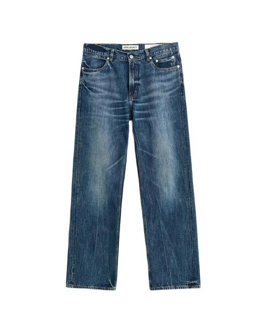 Our Legacy Blue Carlson Cut Faded Trousers for men