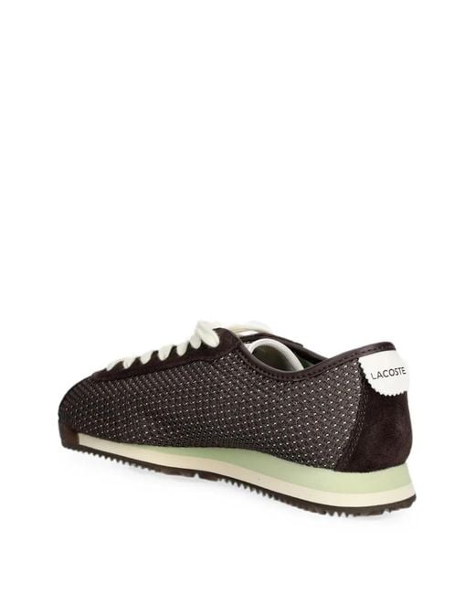 Lacoste Black Baskets À Empiècements En Daim