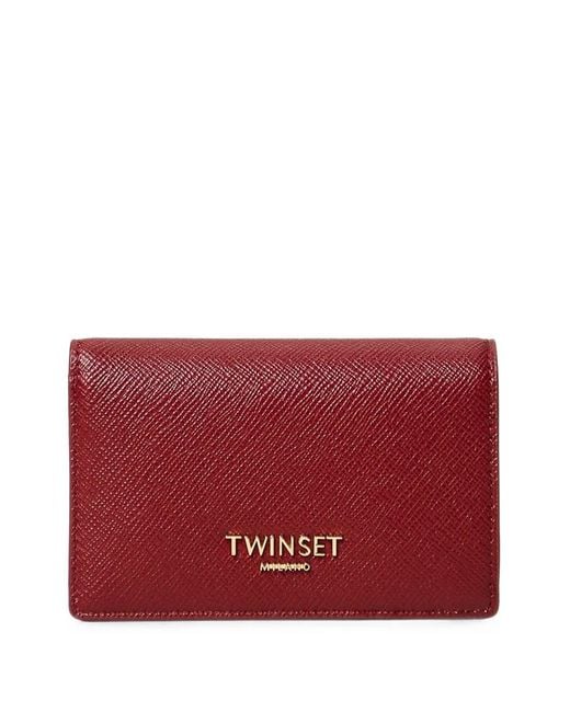 Twinset Red Logo-Plaque Wallet