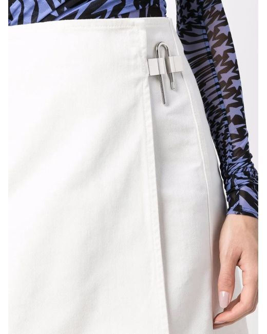 Givenchy White Asymmetric Padlock Skirt