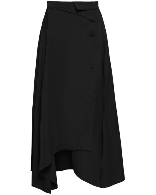 UMA | Raquel Davidowicz Black Ferro Asymmetric Maxi Skirt