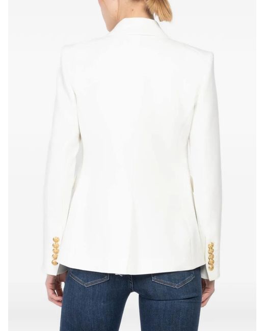 Veronica Beard White Miller Double-Breasted Jacket