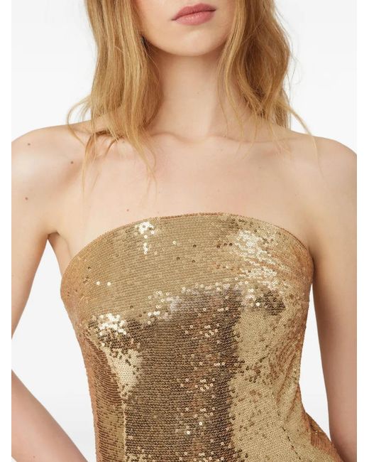 Ermanno Scervino Metallic Sequin Embellished Midi Dress