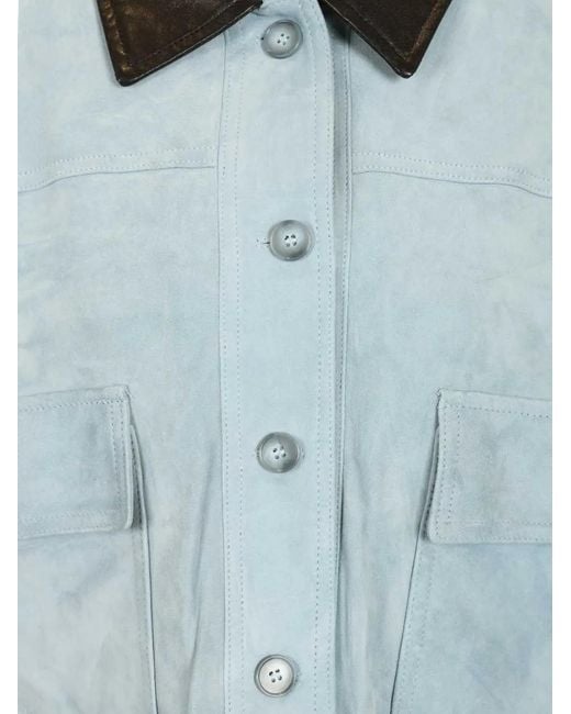 Blusotto Blue Matilde Contrast-Collar Jacket