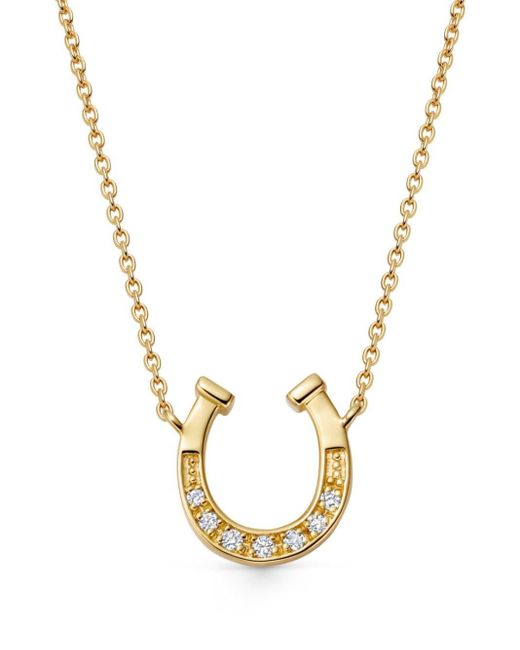 Astley Clarke Metallic Horseshoe Halskette aus 14kt recyceltem Gelbgold mit Diamanten