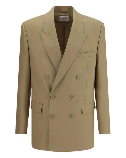 Saint Laurent Natural Wool Blazer Jacket for men